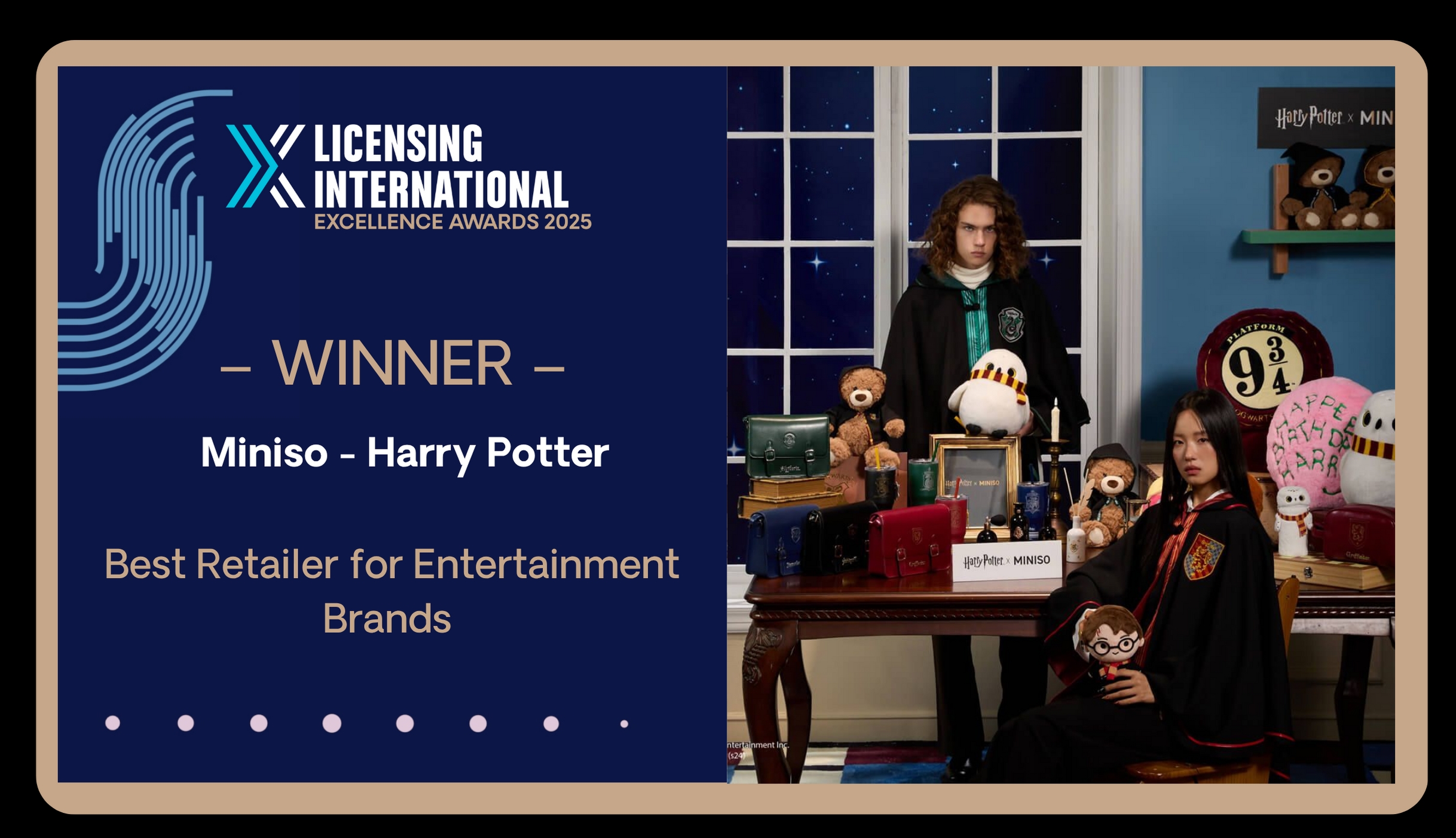 名創優品成為首個榮獲“最佳娛樂品牌零售商”獎項的中國企業